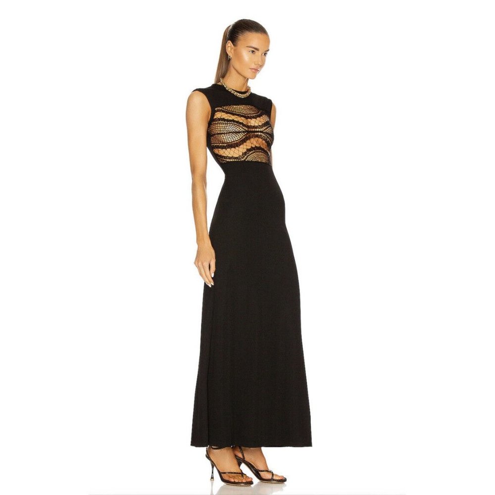 Christopher Esber Tropic Crochet Ribbed Tank Dress Black - Picture 3 of 9